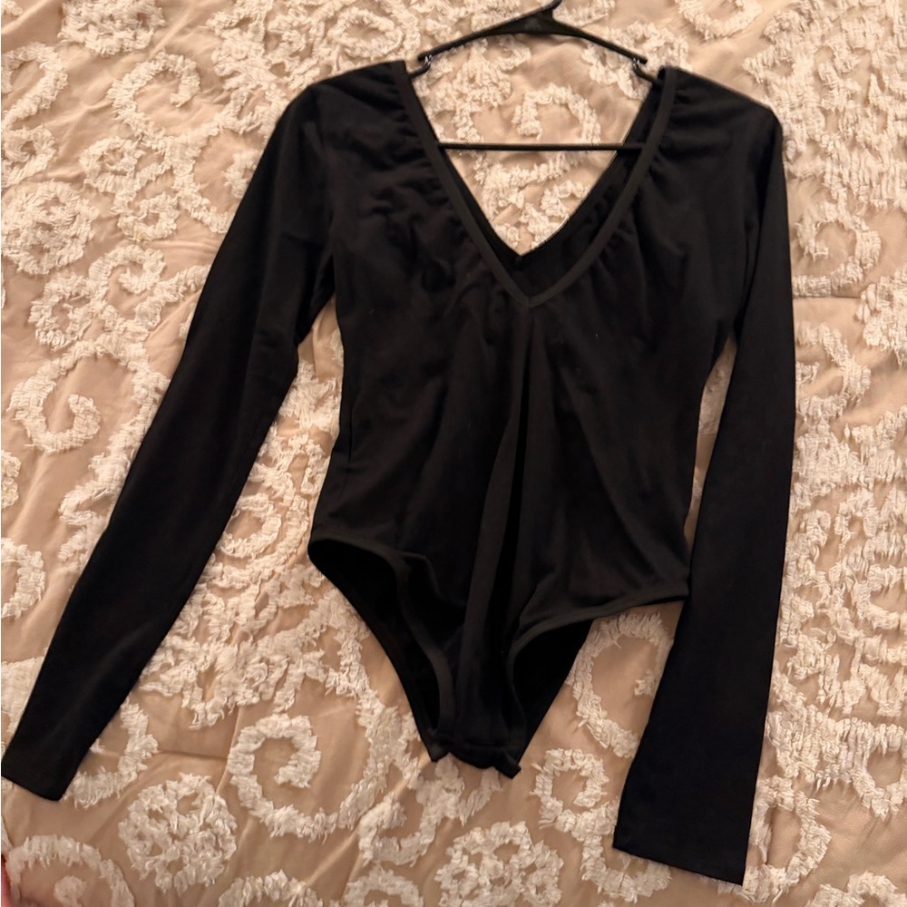 Black Long Sleeve Bodysuit | Size Medium